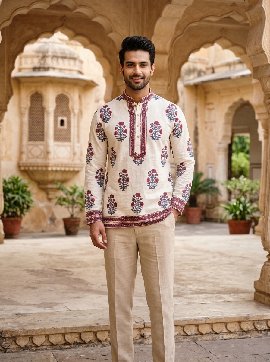 Men's Sanganeri Printed Kurtas